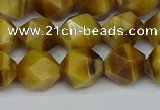 CNG7307 15.5 inches 10mm faceted nuggets golden tiger eye beads