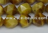 CNG7308 15.5 inches 12mm faceted nuggets golden tiger eye beads