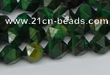 CNG7325 15.5 inches 6mm faceted nuggets green tiger eye beads