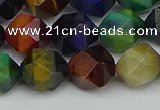 CNG7333 15.5 inches 12mm faceted nuggets mixed tiger eye beads