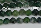 CNG7335 15.5 inches 6mm faceted nuggets moss agate beads