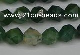 CNG7337 15.5 inches 10mm faceted nuggets moss agate beads