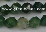 CNG7338 15.5 inches 12mm faceted nuggets moss agate beads