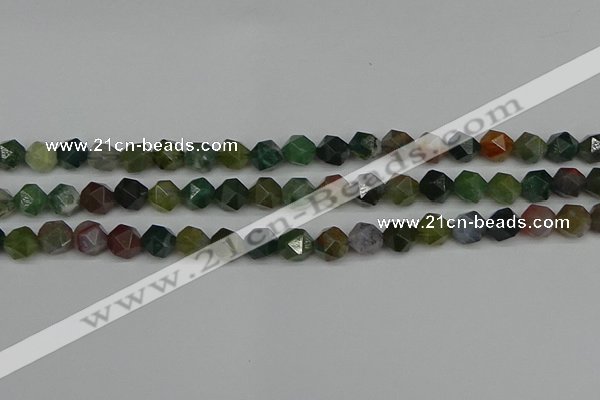 CNG7341 15.5 inches 8mm faceted nuggets Indian agate beads