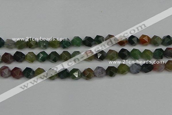 CNG7342 15.5 inches 10mm faceted nuggets Indian agate beads