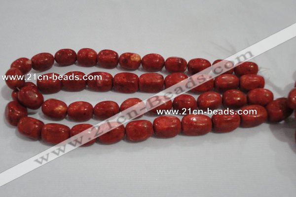 CNG735 15.5 inches 13*18mm nuggets sponge coral beads wholesale