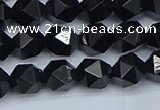 CNG7351 15.5 inches 8mm faceted nuggets Black agate beads