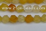 CNG7355 15.5 inches 6mm faceted nuggets yellow jade beads