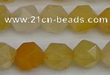 CNG7357 15.5 inches 10mm faceted nuggets yellow jade beads