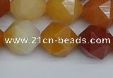 CNG7363 15.5 inches 12mm faceted nuggets yellow jade beads