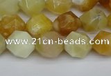 CNG7366 15.5 inches 8mm faceted nuggets yellow opal beads