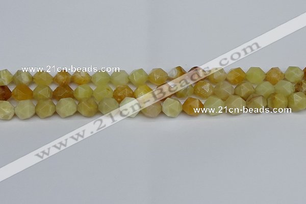 CNG7366 15.5 inches 8mm faceted nuggets yellow opal beads