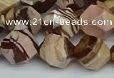 CNG7383 15.5 inches 12mm faceted nuggets zebra jasper beads