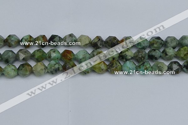 CNG7388 15.5 inches 12mm faceted nuggets African turquoise beads