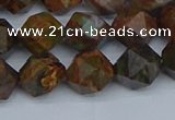 CNG7391 15.5 inches 8mm faceted nuggets green opal beads