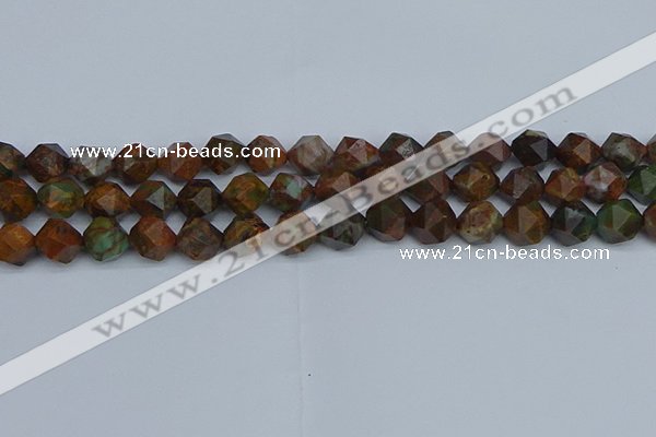 CNG7391 15.5 inches 8mm faceted nuggets green opal beads