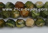 CNG7395 15.5 inches 6mm faceted nuggets rhyolite gemstone beads