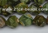 CNG7397 15.5 inches 10mm faceted nuggets rhyolite gemstone beads