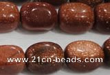 CNG740 15.5 inches 15*20mm nuggets goldstone beads wholesale