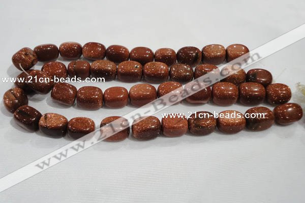 CNG740 15.5 inches 15*20mm nuggets goldstone beads wholesale