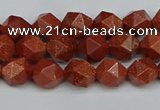 CNG7400 15.5 inches 6mm faceted nuggets goldstone beads