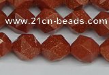 CNG7402 15.5 inches 10mm faceted nuggets goldstone beads