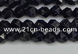 CNG7405 15.5 inches 6mm faceted nuggets blue goldstone beads