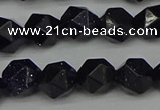 CNG7407 15.5 inches 10mm faceted nuggets blue goldstone beads