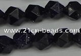 CNG7408 15.5 inches 12mm faceted nuggets blue goldstone beads