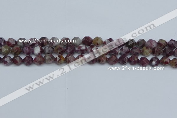 CNG7410 15.5 inches 6mm faceted nuggets tourmaline beads