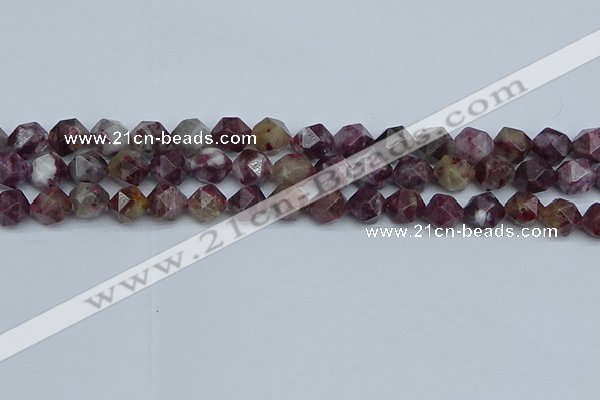 CNG7411 15.5 inches 8mm faceted nuggets tourmaline beads