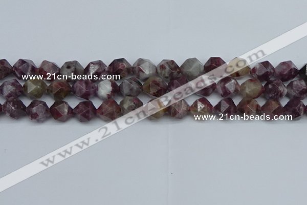 CNG7412 15.5 inches 10mm faceted nuggets tourmaline beads