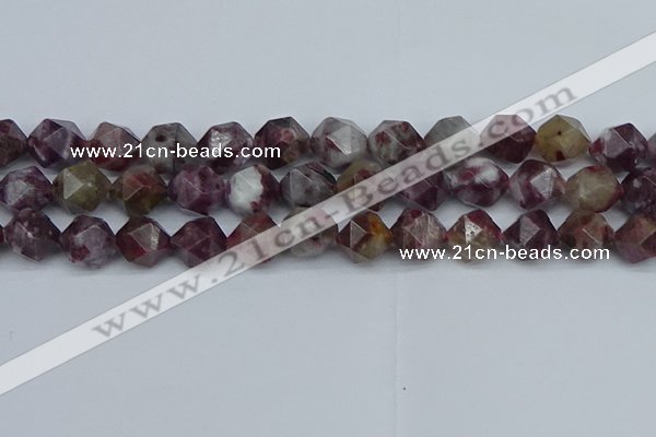 CNG7413 15.5 inches 12mm faceted nuggets tourmaline beads