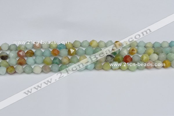 CNG7415 15.5 inches 6mm faceted nuggets amazonite beads