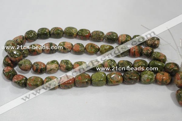 CNG742 15.5 inches 15*18mm nuggets unakite beads wholesale