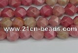 CNG7420 15.5 inches 6mm faceted nuggets rhodochrosite beads