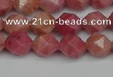 CNG7421 15.5 inches 8mm faceted nuggets rhodochrosite beads