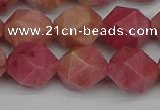 CNG7423 15.5 inches 12mm faceted nuggets rhodochrosite beads