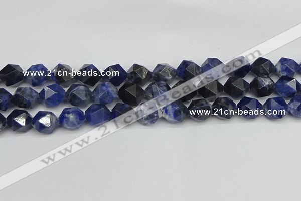 CNG7438 15.5 inches 12mm faceted nuggets sodalite gemstone beads