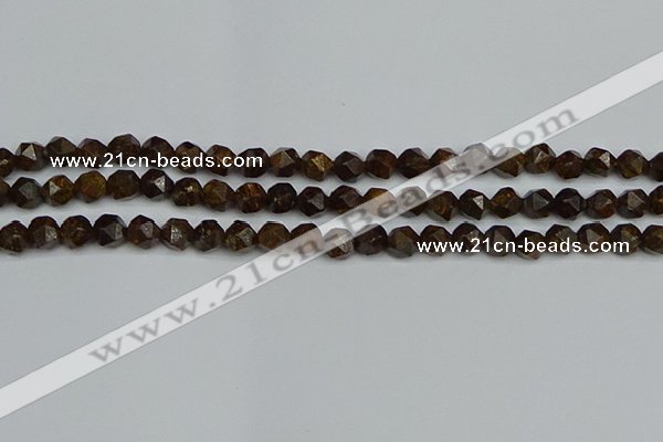 CNG7440 15.5 inches 6mm faceted nuggets bronzite gemstone beads