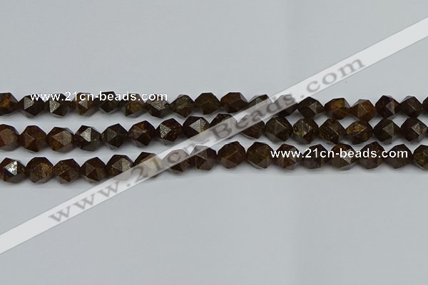 CNG7441 15.5 inches 8mm faceted nuggets bronzite gemstone beads