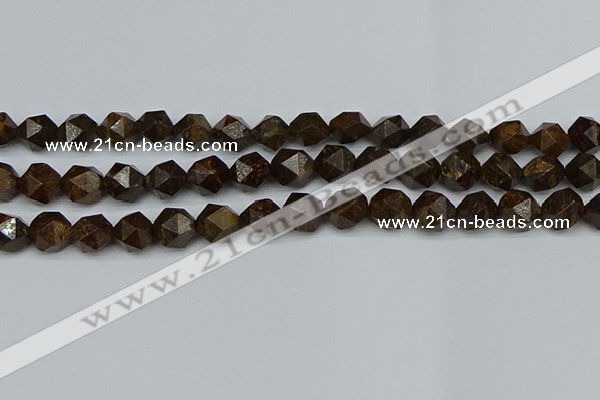 CNG7442 15.5 inches 10mm faceted nuggets bronzite gemstone beads