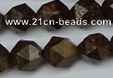 CNG7443 15.5 inches 12mm faceted nuggets bronzite gemstone beads