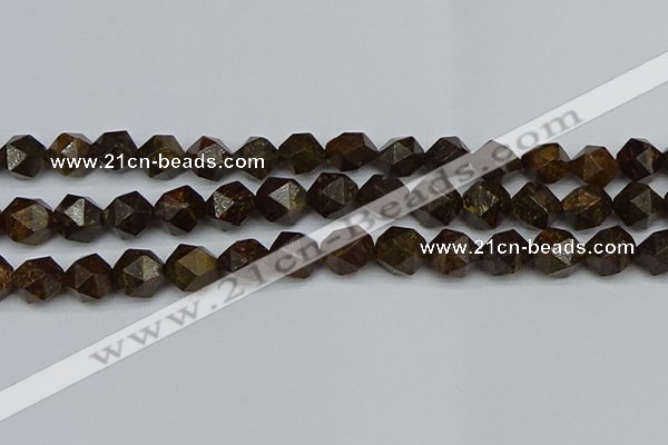 CNG7443 15.5 inches 12mm faceted nuggets bronzite gemstone beads