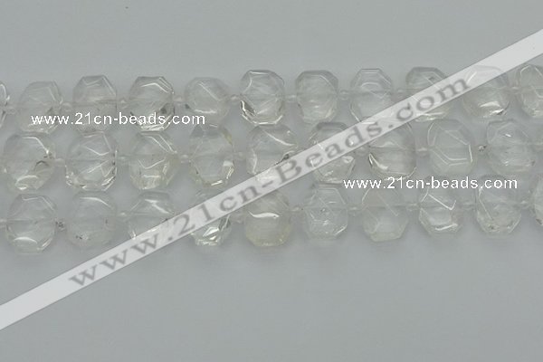 CNG7450 12*16mm - 15*20mm faceted freeform white crystal beads