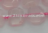 CNG7451 12*16mm - 15*20mm faceted freeform rose quartz beads