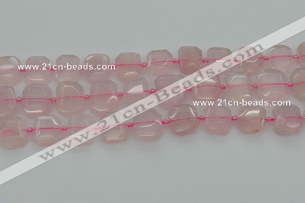 CNG7451 12*16mm - 15*20mm faceted freeform rose quartz beads