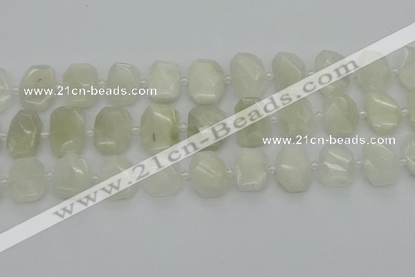 CNG7454 12*16mm - 15*20mm faceted freeform white moonstone beads