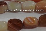 CNG746 15.5 inches 13*18mm nuggets line agate beads wholesale