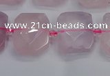 CNG7471 15.5 inches 18*25mm - 20*28mm faceted freeform rose quartz beads